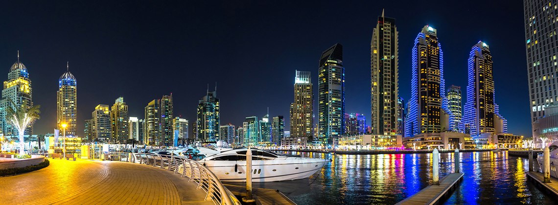 Yachting at Night in Dubai