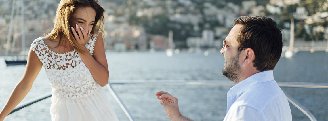 An engagement on yacht