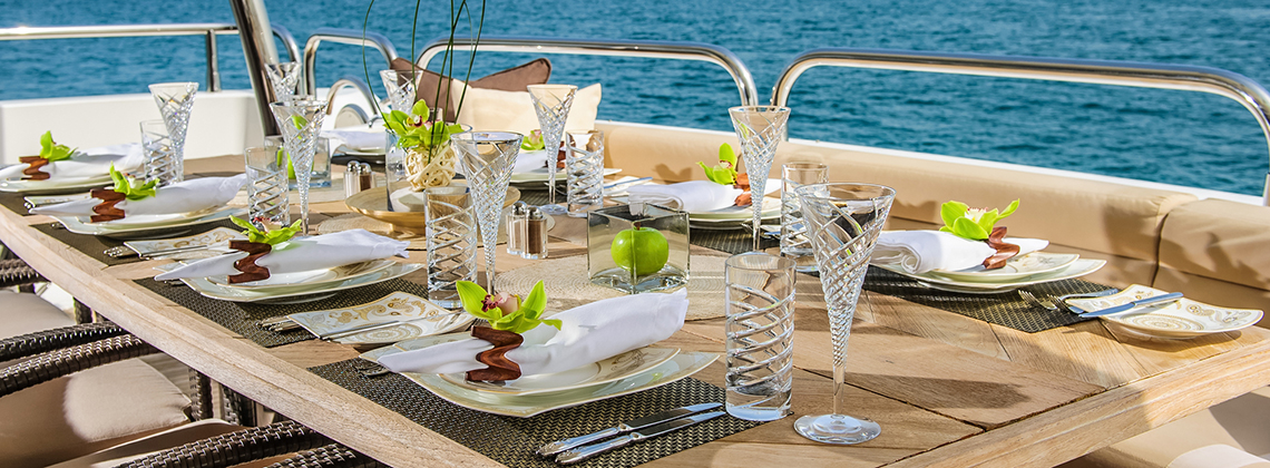 Birthday dinner on yacht